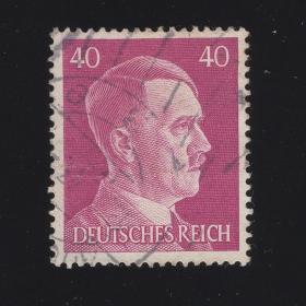 德国1941年邮票 二战时间 希特勒元首 人物邮票 40芬妮 1枚 雕刻版 信销上品208