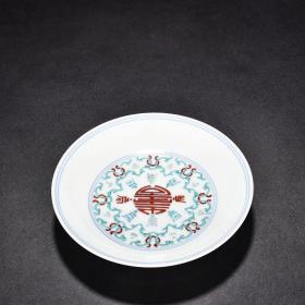 明成化斗彩花卉寿字盘