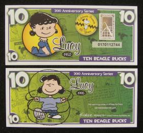 史努比2010年10元纸币