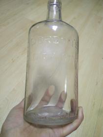 民国老酒瓶民国老瓶子英国伦敦金酒瓶西洋酒瓶老洋酒瓶老玻璃瓶子