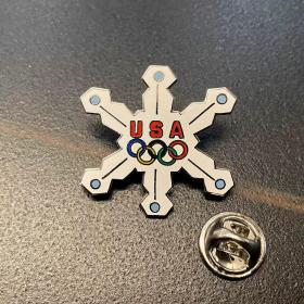 1998长野冬奥会 奥运 官方 美国队 雪花 纪念 徽章 pin