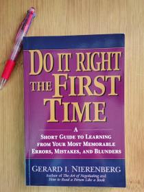 原版现货Do It Right the First Time: A Short Guide to Learning From Your Most Memorable Errors, Mistakes, and Blunders