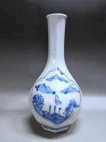 高句丽---白瓷青花瓶