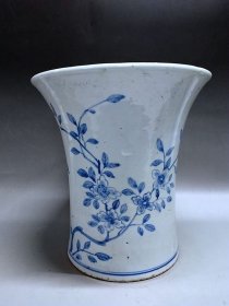 高句丽--白瓷青花花盆