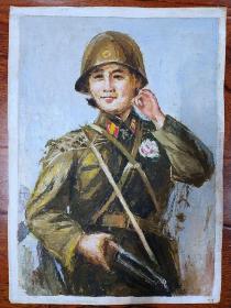 朝鲜女兵油画