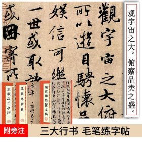 毛笔字帖行书书法教程3册套装墨点历代经典碑帖高清放大对照本苏轼寒食帖颜真卿祭侄文稿王羲之兰亭序毛笔字初学入门毛笔行书字帖