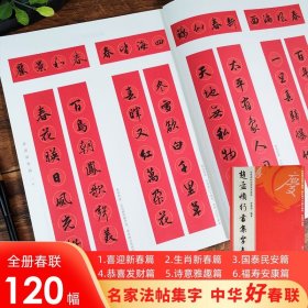 赵孟頫行书集字春联 6大类120幅春节对联 集千字文洛神赋前后赤壁赋集字对联横幅经典碑帖实用集字春联 赵孟俯行书毛笔书法字帖