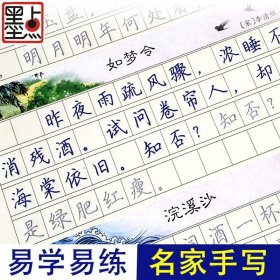 高中生练字帖凹槽行正楷书硬笔国学书籍墨点字帖成人正楷高中学生行书入门练习凹槽字帖送握笔器墨点练字宝唐诗宋词楷书钢笔字帖