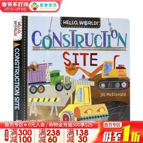 你好世界建筑工地英文原版绘本 Hello World Construction Site 儿童英语启蒙科普绘本进口英语纸板书籍简单词汇早教读物图画书