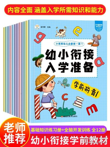 幼小衔接一日一练（全12册）幼儿启蒙 幼儿园数学拼音识字书 教材全套 学前班幼儿用书3-6岁 小笨熊让孩子爱上阅读