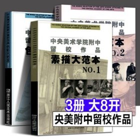 中央美术学院附中留校作品 素描大范本1+2+色彩大范本1+素描的高度功夫静物临摹教材石膏人物头像 高等院校美术绘画类学生专业书籍