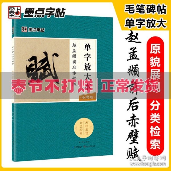 墨点字帖赵孟頫前后赤壁赋 单字放大本全彩版