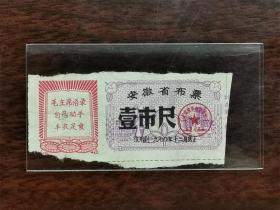 【老票证】1970年安徽省布票一市尺，带安徽省革委会布票专用章和毛主席语录