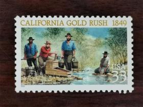 【外国邮票】美国邮票-1999年加利福利亚淘金潮150周年套票1全 全品新票
