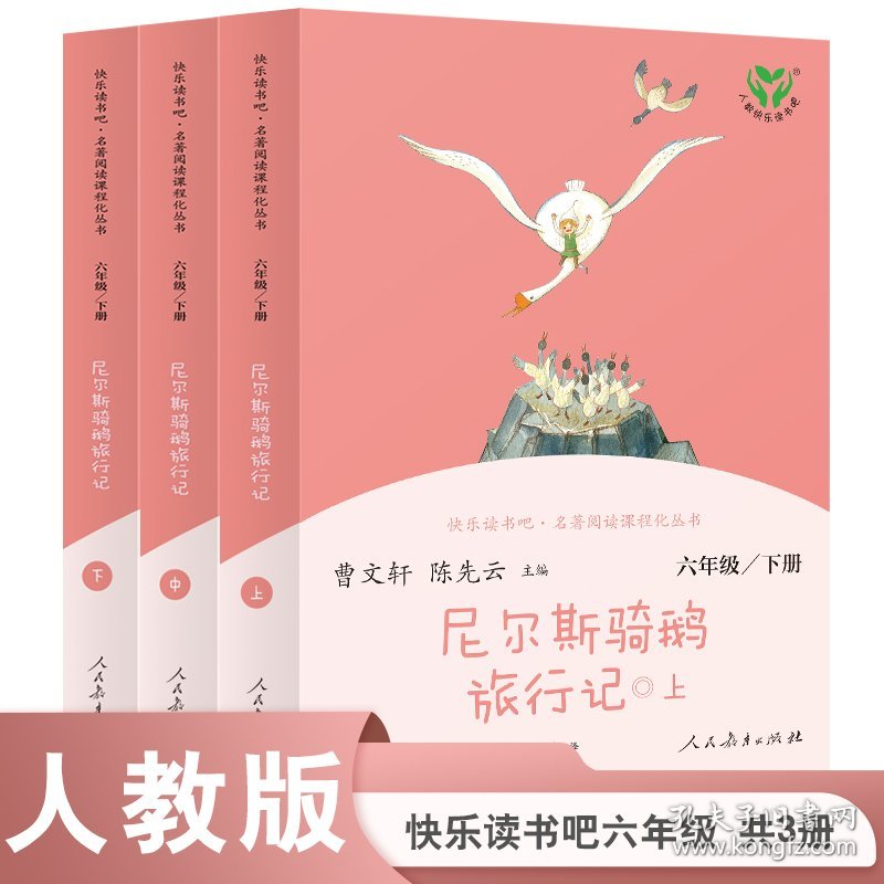 【正版新书】人教版快乐读书吧 六年级下册套装（鲁滨逊漂流记+尼尔斯骑鹅旅行记（上中下）+爱丽丝漫游奇境）+汤姆·索亚历险记爱阅读共6册
