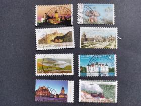 德国邮票（建筑/风光）：德国不同时期的建筑/风光邮票共8张 合售