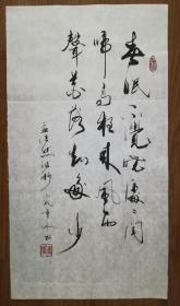 手书真迹书法：傅强草书孟浩然《春晓》1