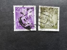 西班牙邮票（人物）：1954年  玛丽安年 2枚