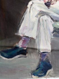 手绘布面水粉画:无款20250509-10(人物 79x59)