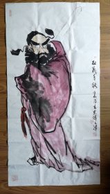 手绘真迹国画：天津美协理事李东辉画钟馗《正义千秋》四尺