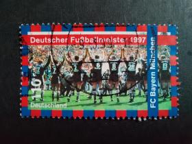 德国邮票（体育/足球）：1997 拜仁慕尼黑-德国足球冠军 1套1枚2