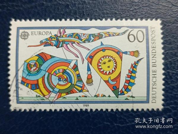 德国邮票（欧罗巴）：1989 EUROPA Stamps - Children's Games儿童游戏 1枚 （信销）