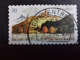 德国邮票（城堡）：2011 Two Castles View in the Werra Valley韦拉河谷的两个城堡视图 1套1枚5