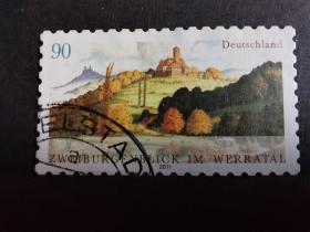 德国邮票（城堡）：2011 Two Castles View in the Werra Valley韦拉河谷的两个城堡视图 1套1枚6