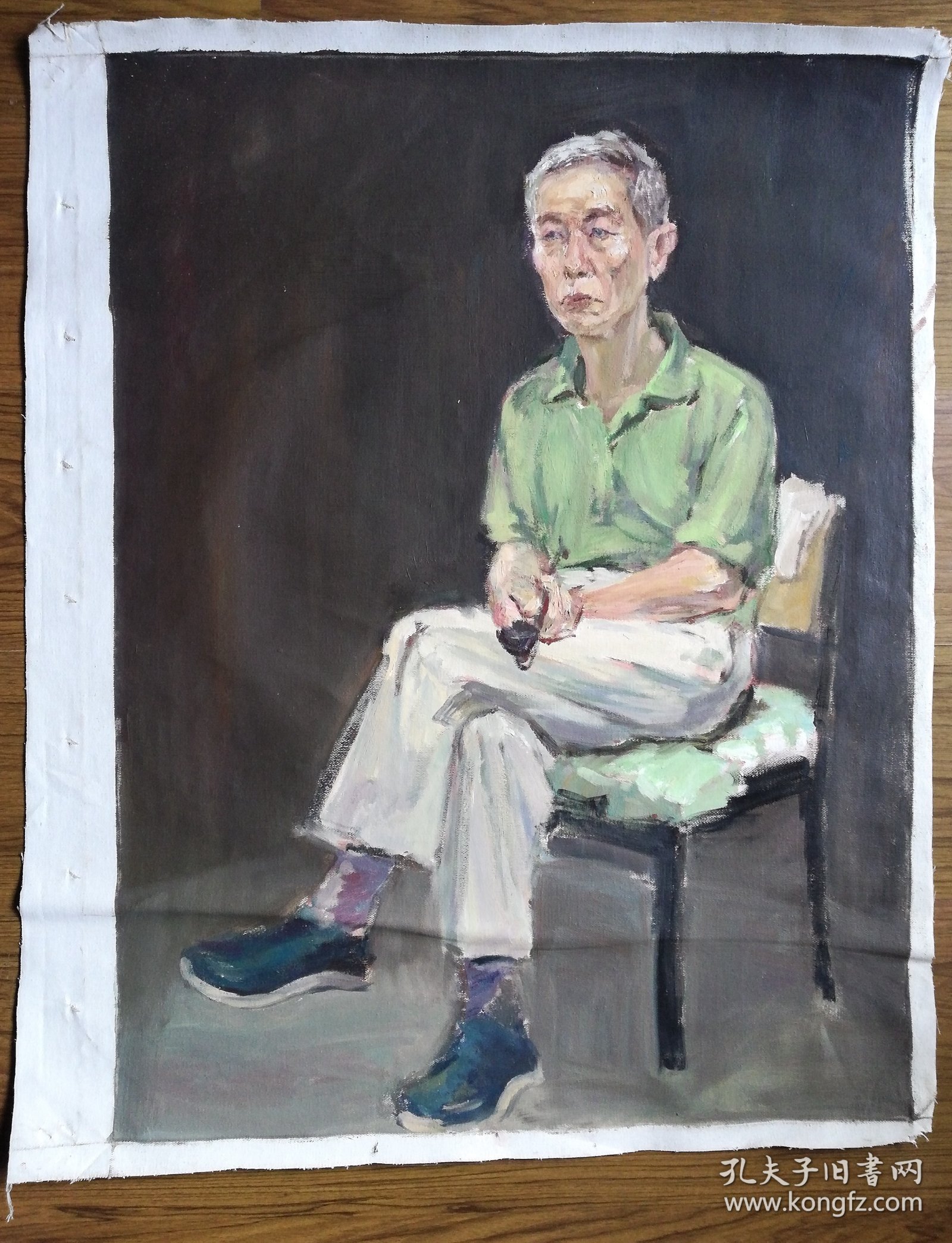 点击查看原图 手绘布面水粉画:无款20250509-10(人物 79x59)