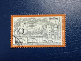 德国邮票（建筑）1972 Helgoland and Heidelberg黑尔戈兰岛和海德堡1枚 （信销）