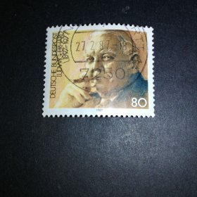 德国邮票（人物）1987年 政治家路德维希·艾哈德（Ludwig Erhard）诞辰90周年一套一枚