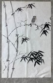 手绘真迹国画：无款20250604-06 花鸟画 竹