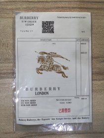 BURBERRY LONDON购货凭证一张