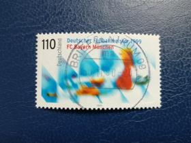 德国邮票（体育/足球）：1999  拜仁慕尼黑-1999年德国足球冠军 1套1枚 （信销）