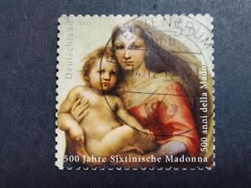 德国邮票（绘画） 2012 绘画-西斯廷麦当娜诞辰500周年-与梵蒂冈城的联合发行 1套1枚6