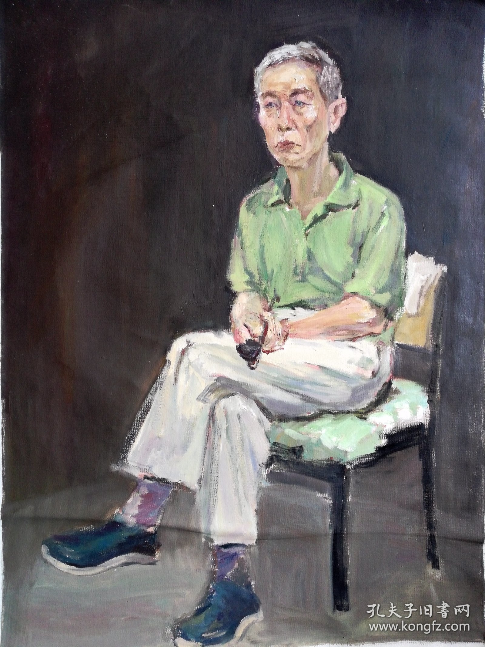 点击查看原图 手绘布面水粉画:无款20250509-10(人物 79x59)