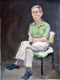 手绘布面水粉画:无款20250509-10(人物 79x59)