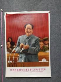 1969年人民美术出版社出版伟大领袖毛主席宣传画托裱