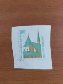 德国邮票 100Pfg 1989年旅游观光 建筑 Wallfahrtskapelle Altötting