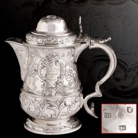 英国 1767年 纯银带盖啤酒杯