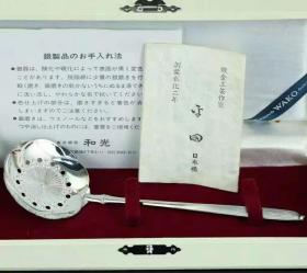 全新 日本 WAKO 950纯银 樱花图案 茶漏勺 带证书