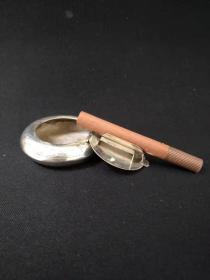 意大利 925纯银 錾花 随身 烟灰盒 烟灰缸