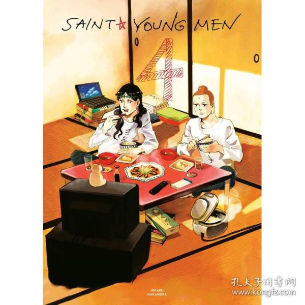 英文原版 Saint Young Men Omnibus 4 女青年公共汽车4 讲谈社漫画 喜剧冒险漫画书籍