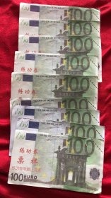 练功卷 欧元 100元 9张合售