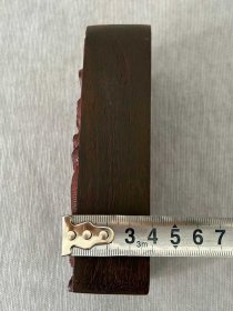 浮雕沉香木金轮如意赵公元帅令令牌一个,内有响铃