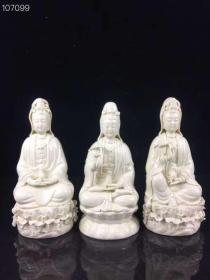 281_德化瓷雕观音佛像 一套,雕刻精湛 开脸端庄 细节如图