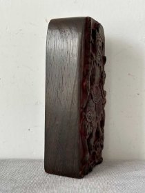 浮雕沉香木金轮如意赵公元帅令令牌一个,内有响铃