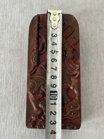 浮雕沉香木金轮如意赵公元帅令令牌一个,内有响铃