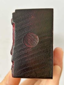 浮雕沉香木金轮如意赵公元帅令令牌一个,内有响铃