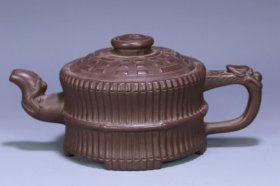旧藏 名家“绍大亨”款太极八卦竹捆紫砂壶。尺寸19*11*9.5cm